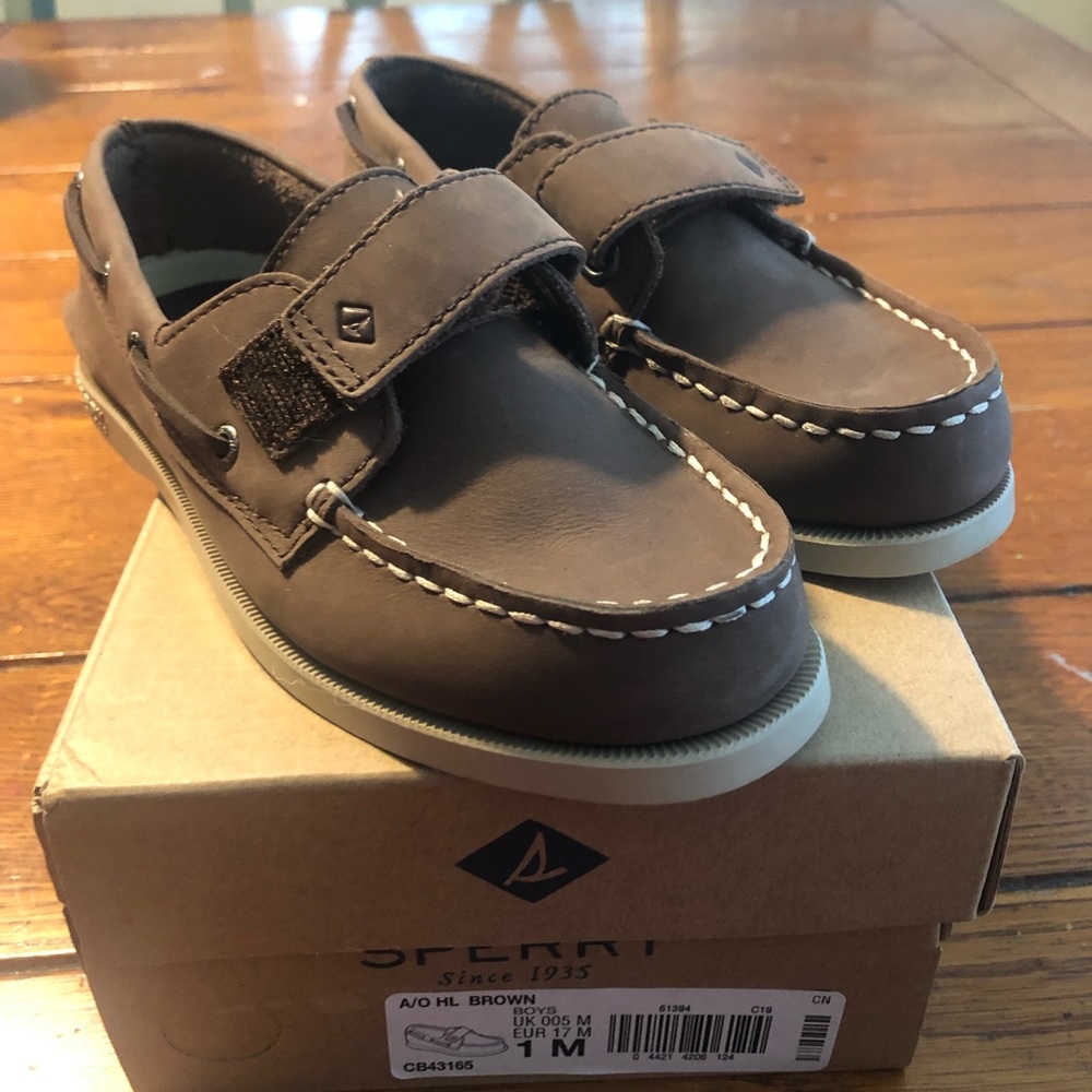 Sperry Big Kid Hook & Loop Boat Shoe